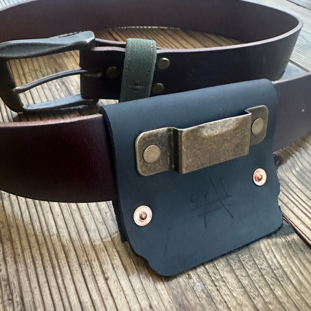 Hand Crafted Leather Tape Measure Belt Holster